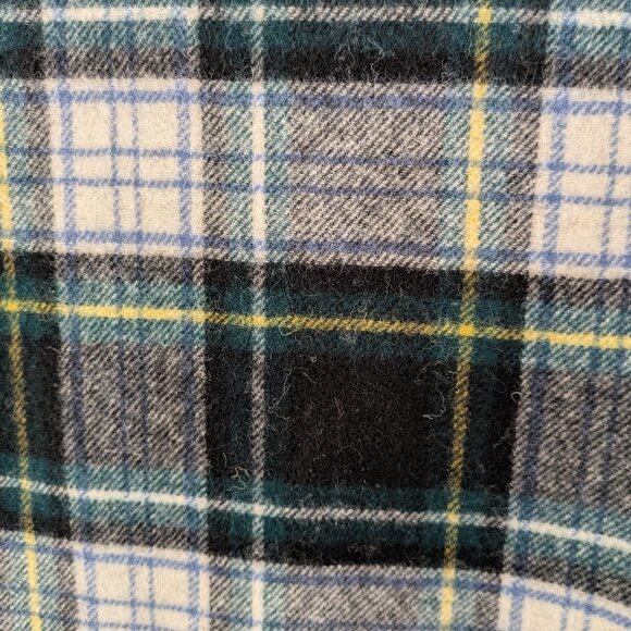 J. Crew Wool Tartan Plaid Pom Pom Scarf - Picture 3 of 4